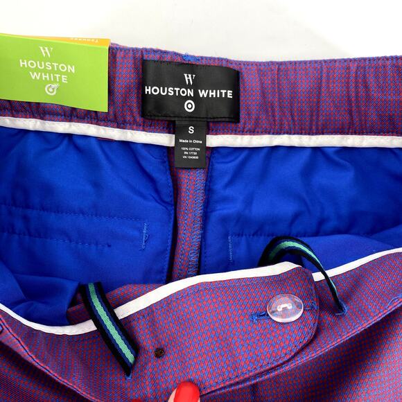 Houston White Men's Purple Checkered Straight Chino Trouser Pants Size Small - Picture 7 of 10